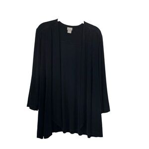 Chicos Travelers knit open front cardigan Size‎ 3 XL  black